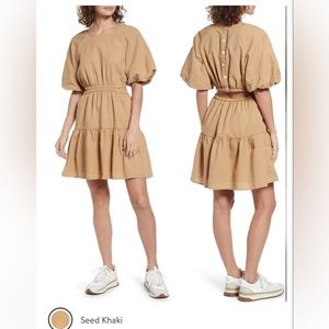 Puff Sleeve Mini Dress